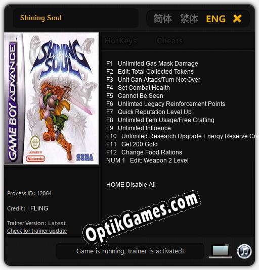 Shining Soul: TRAINER AND CHEATS (V1.0.25)