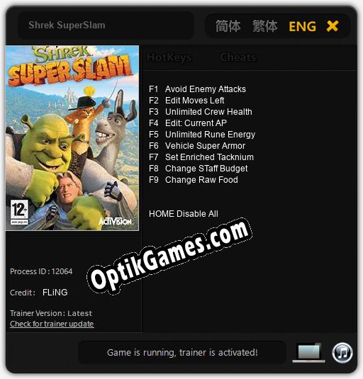 Shrek SuperSlam: TRAINER AND CHEATS (V1.0.41)