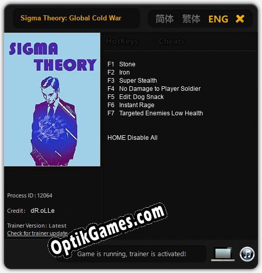 Trainer for Sigma Theory: Global Cold War [v1.0.5]