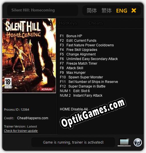 Silent Hill: Homecoming: Trainer +14 [v1.7]
