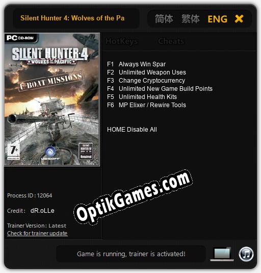 Silent Hunter 4: Wolves of the Pacific вЂ“ U-Boat Missions: Cheats, Trainer +6 [dR.oLLe]