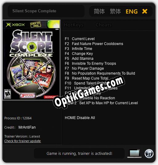 Silent Scope Complete: TRAINER AND CHEATS (V1.0.36)