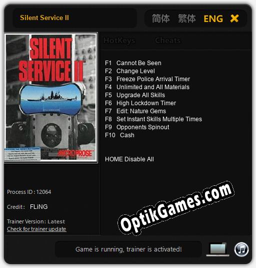 Silent Service II: TRAINER AND CHEATS (V1.0.43)