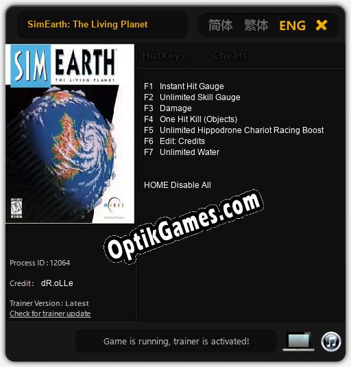 Trainer for SimEarth: The Living Planet [v1.0.5]