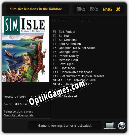 SimIsle: Missions in the Rainforest: Trainer +14 [v1.6]