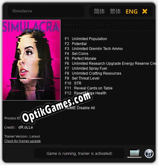 Simulacra: Trainer +12 [v1.4]