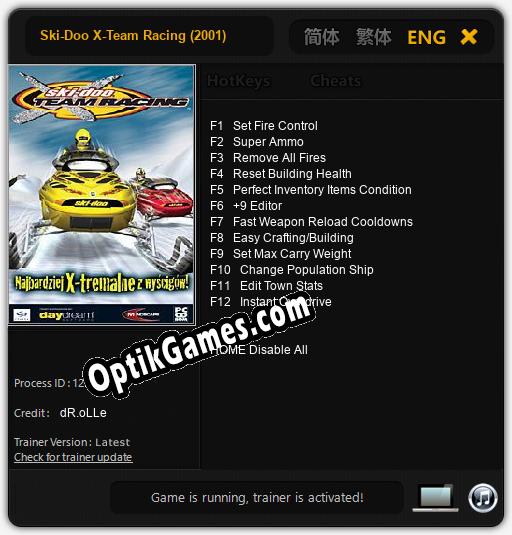 Trainer for Ski-Doo X-Team Racing (2001) [v1.0.5]