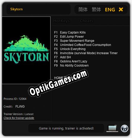 Skytorn: Trainer +9 [v1.5]