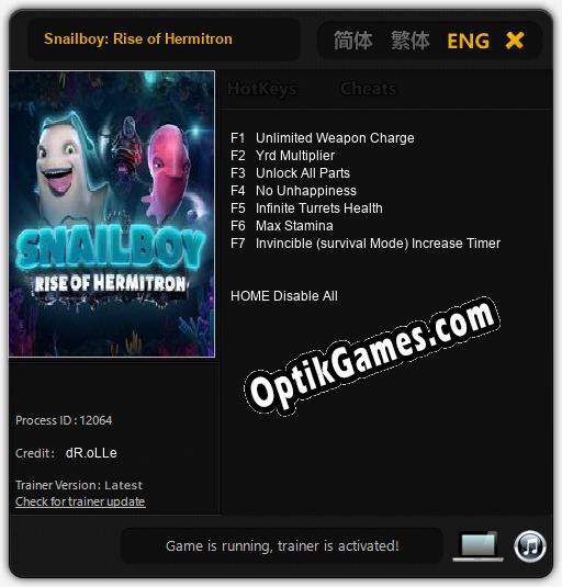 Snailboy: Rise of Hermitron: TRAINER AND CHEATS (V1.0.85)