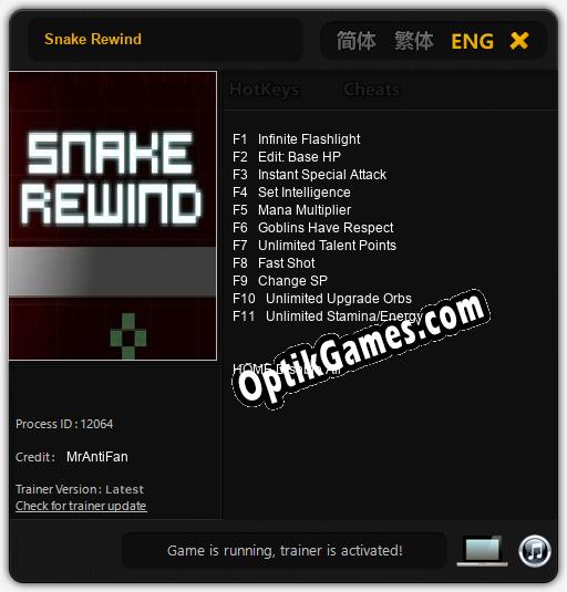 Trainer for Snake Rewind [v1.0.1]