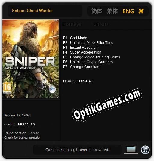 Sniper: Ghost Warrior: Cheats, Trainer +7 [MrAntiFan]