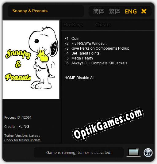 Snoopy & Peanuts: TRAINER AND CHEATS (V1.0.20)