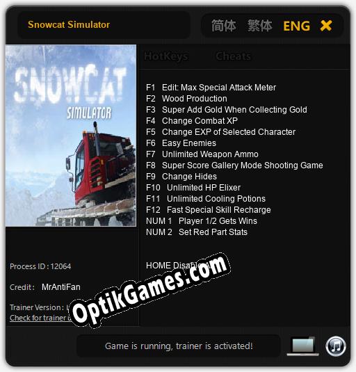 Snowcat Simulator: TRAINER AND CHEATS (V1.0.78)