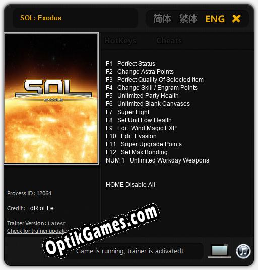 SOL: Exodus: Cheats, Trainer +13 [dR.oLLe]