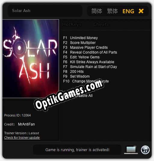 Solar Ash: Cheats, Trainer +10 [MrAntiFan]