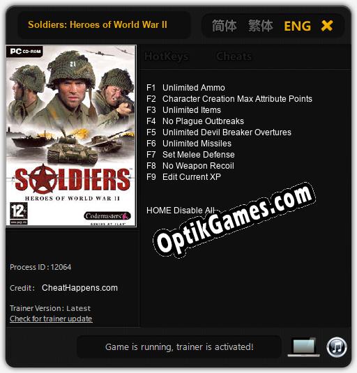 Soldiers: Heroes of World War II: TRAINER AND CHEATS (V1.0.23)