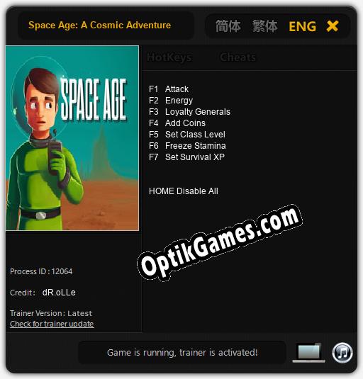 Space Age: A Cosmic Adventure: TRAINER AND CHEATS (V1.0.25)