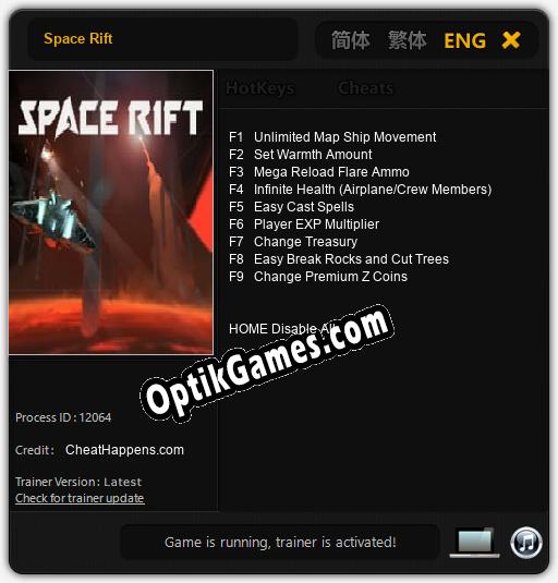 Space Rift: Cheats, Trainer +9 [CheatHappens.com]