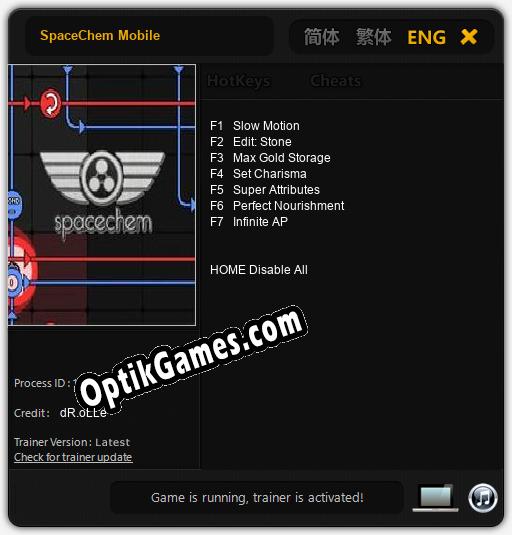 SpaceChem Mobile: TRAINER AND CHEATS (V1.0.72)