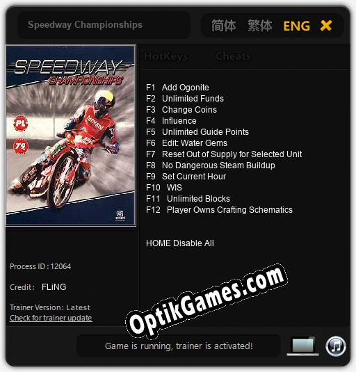 Speedway Championships: TRAINER AND CHEATS (V1.0.59)