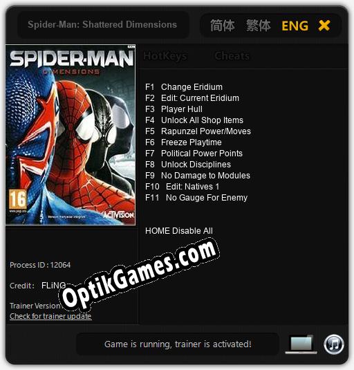 Spider-Man: Shattered Dimensions: Trainer +11 [v1.8]