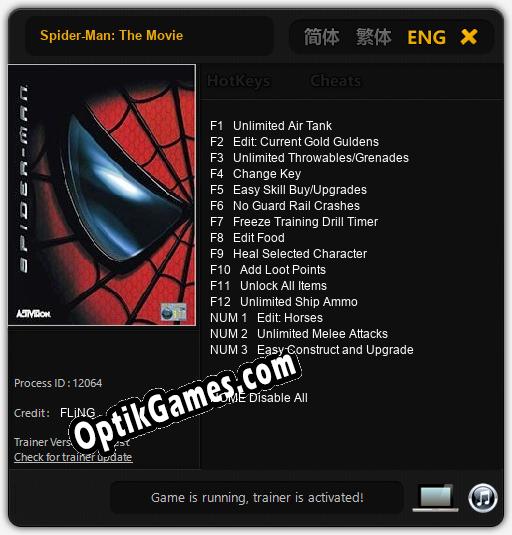 Trainer for Spider-Man: The Movie [v1.0.6]