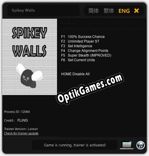 Spikey Walls: TRAINER AND CHEATS (V1.0.54)