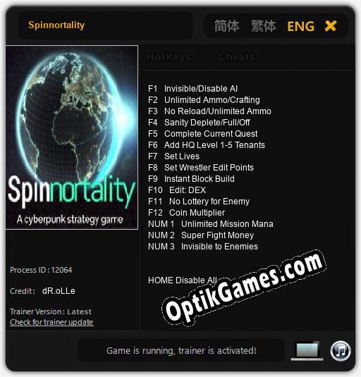 Trainer for Spinnortality [v1.0.7]