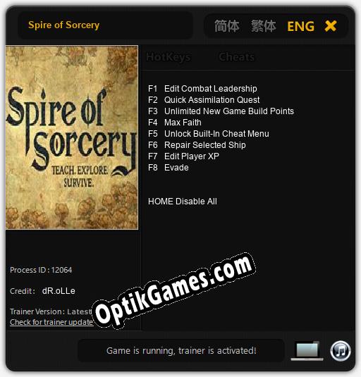 Spire of Sorcery: Trainer +8 [v1.3]