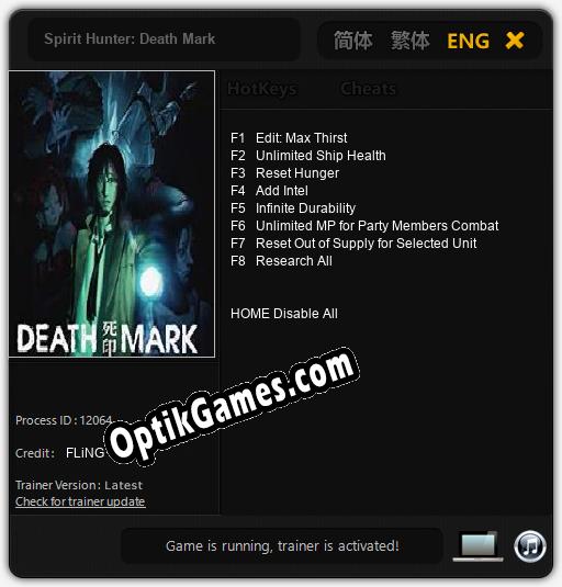 Spirit Hunter: Death Mark: Trainer +8 [v1.5]