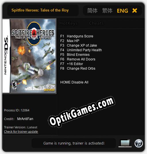 Spitfire Heroes: Tales of the Royal Air Force: Cheats, Trainer +8 [MrAntiFan]