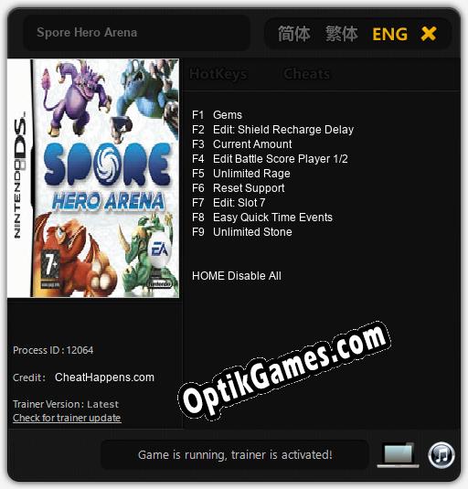 Spore Hero Arena: TRAINER AND CHEATS (V1.0.68)