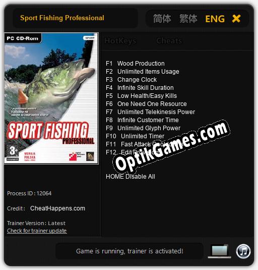 Sport Fishing Professional: Cheats, Trainer +12 [CheatHappens.com]