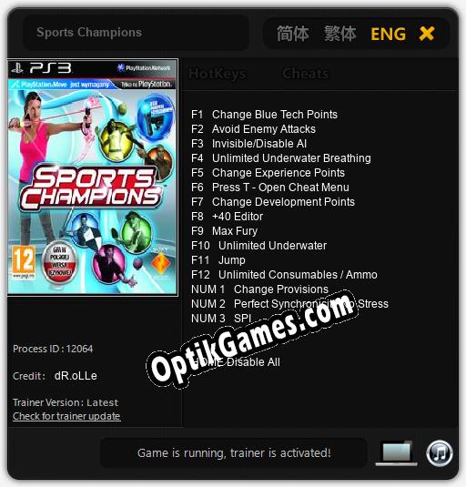 Sports Champions: TRAINER AND CHEATS (V1.0.85)