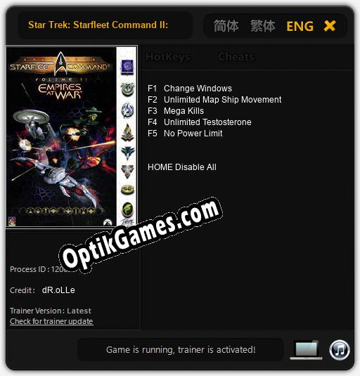 Star Trek: Starfleet Command II: Empires at War: Trainer +5 [v1.1]