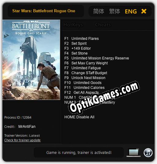 Star Wars: Battlefront Rogue One: TRAINER AND CHEATS (V1.0.95)