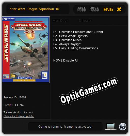 Star Wars: Rogue Squadron 3D: TRAINER AND CHEATS (V1.0.50)