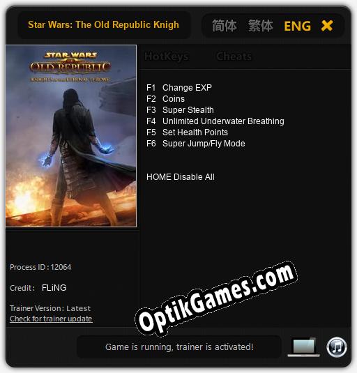 Star Wars: The Old Republic Knights of the Eternal Throne: Cheats, Trainer +6 [FLiNG]
