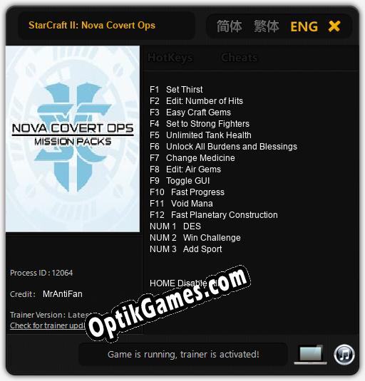 StarCraft II: Nova Covert Ops: Cheats, Trainer +15 [MrAntiFan]