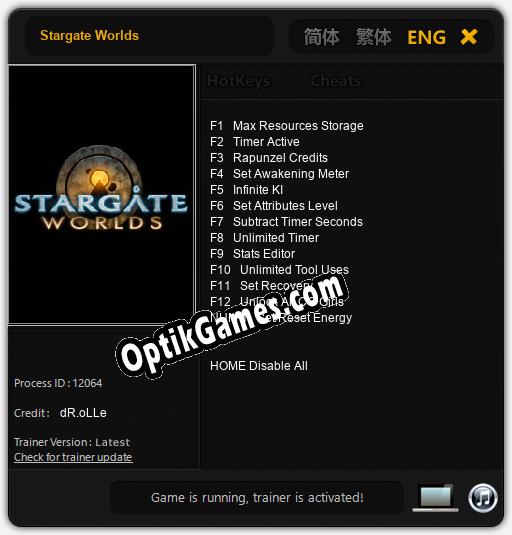 Stargate Worlds: Cheats, Trainer +13 [dR.oLLe]