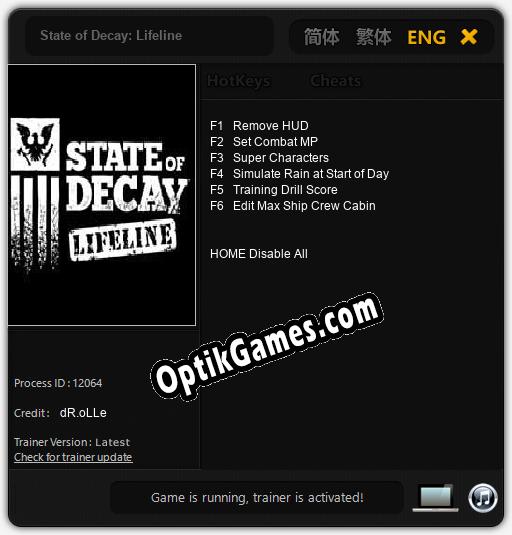 State of Decay: Lifeline: Cheats, Trainer +6 [dR.oLLe]