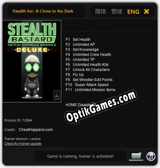 Stealth Inc: A Clone in the Dark: TRAINER AND CHEATS (V1.0.96)