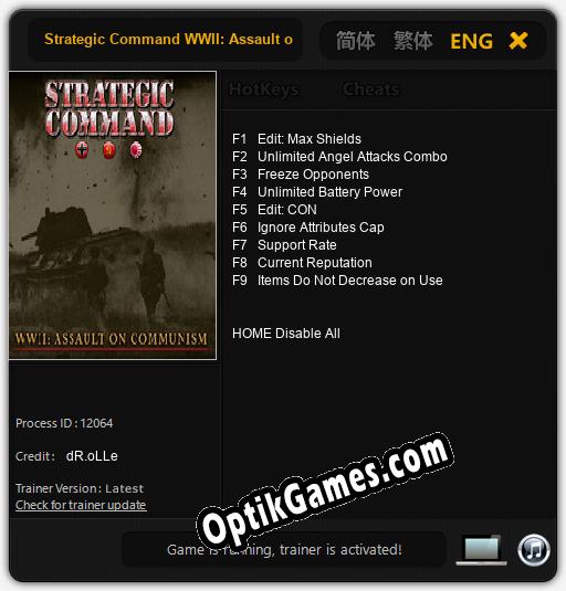 Strategic Command WWII: Assault on Communism: TRAINER AND CHEATS (V1.0.4)