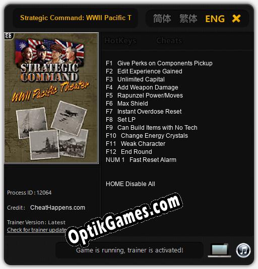 Strategic Command: WWII Pacific Theater: TRAINER AND CHEATS (V1.0.1)
