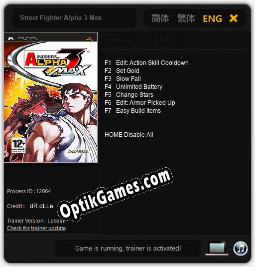 Trainer for Street Fighter Alpha 3 Max [v1.0.5]