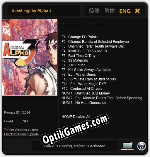 Street Fighter Alpha 3: Cheats, Trainer +15 [FLiNG]