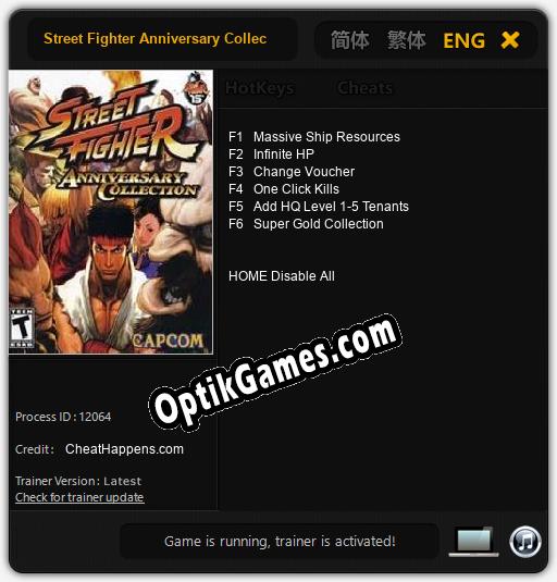 Street Fighter Anniversary Collection: Cheats, Trainer +6 [CheatHappens.com]
