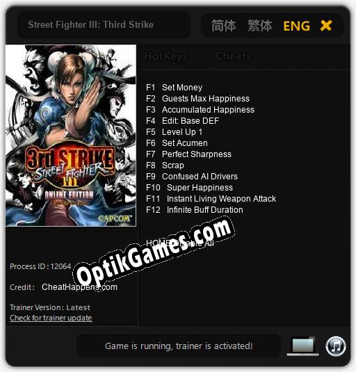 Street Fighter III: Third Strike Online Edition: Trainer +12 [v1.8]