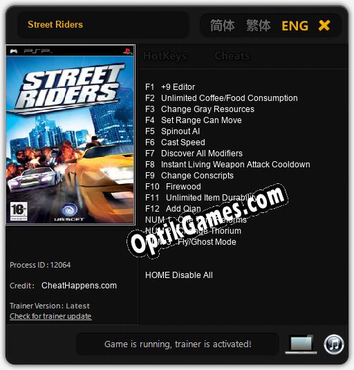 Street Riders: Cheats, Trainer +15 [CheatHappens.com]