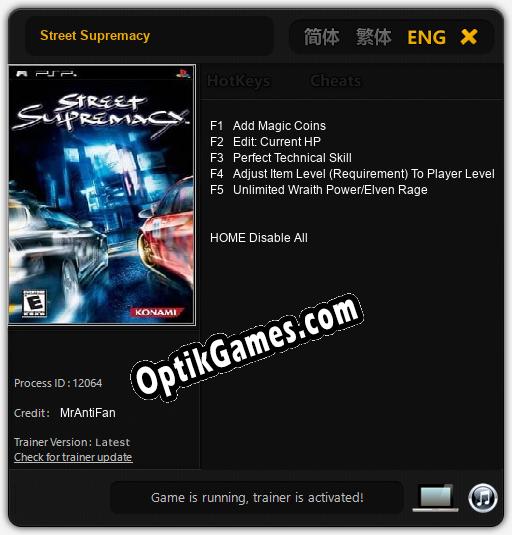Street Supremacy: TRAINER AND CHEATS (V1.0.61)